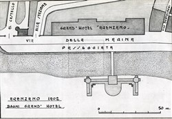 Bagni Grand Hotel nel 1902 -Disegno di Carlo Roggero (Foto Archivio Roggero n. A02A_113)